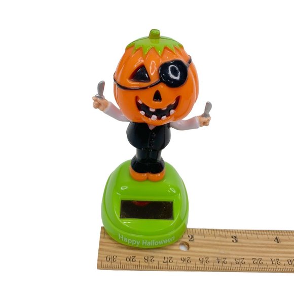 Solar Powered Killer Pumpkin Head Dancer Scary Dancing Bobble Head Halloween - Picture 8 of 9